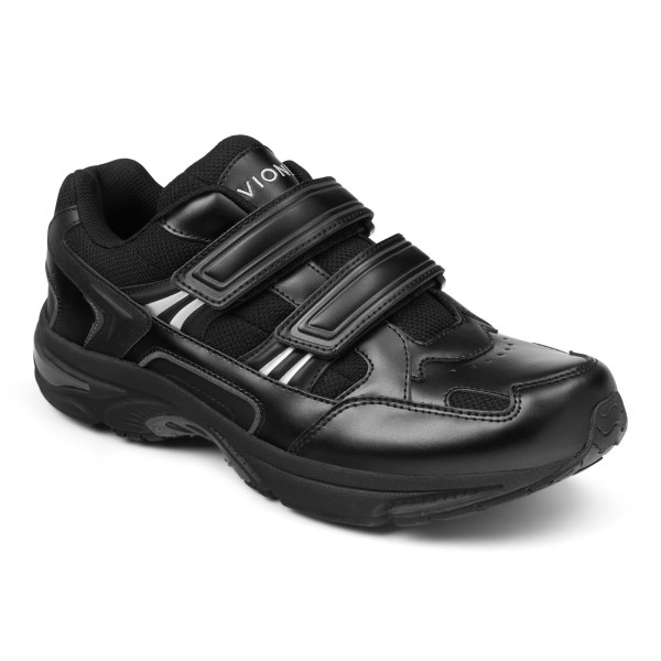 Vionic Trainers Ireland - Albert Walker Black - Mens Shoes For Sale | PADTV-3281